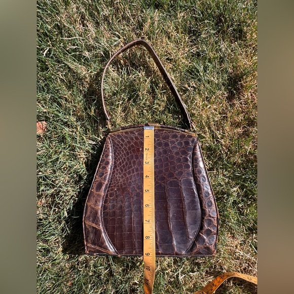 50s Vintage Crocodile Handbag - Picture 8 of 14